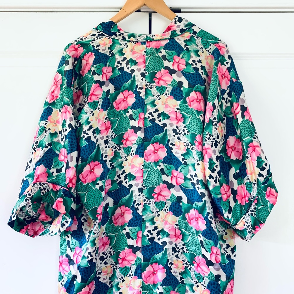 Victoria Secret silk robe floral kimono gold label - Picture 4 of 8